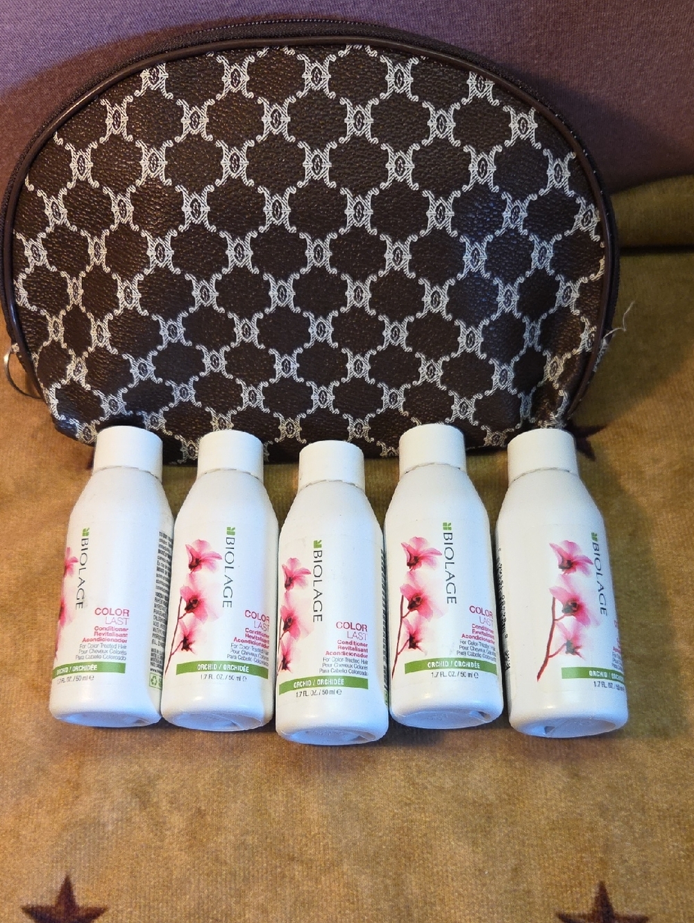 5 Biolage ColorLast Travel Size Conditioner  with Cosmetic Bag Will vary
